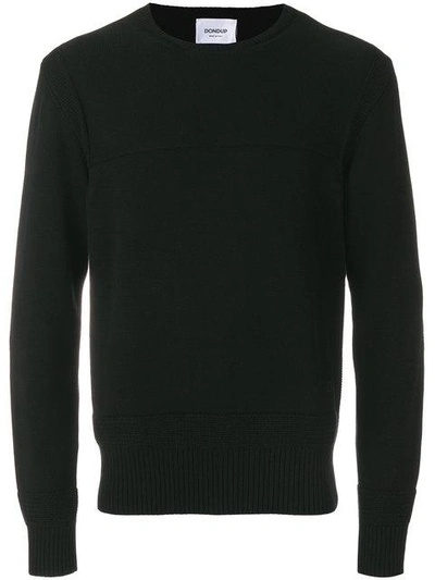 Dondup Ribbed Panel Sweater In Black