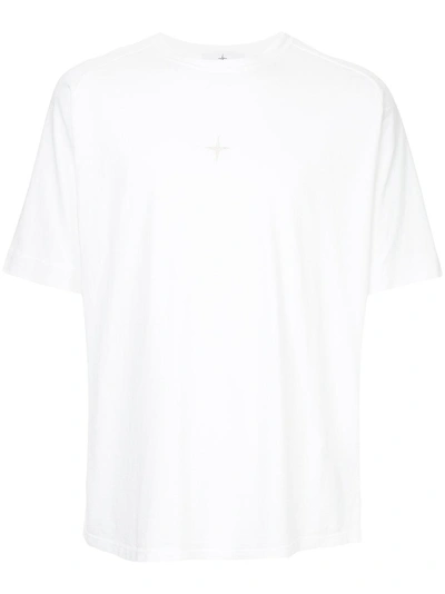 Stone Island Embroidered Logo T In White