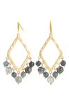 Saachi Eternity Natural Stone Dangle Earrings In Dark Grey