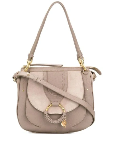 See By Chloé Hana Hobo Large Leather And Suede Tote In Grey