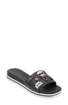 Karl Lagerfeld Jeslyn Cate Pins Embellished Slide Sandal In Black