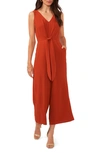Vince Camuto Tie Front Wide Leg Jumpsuit In Rustic