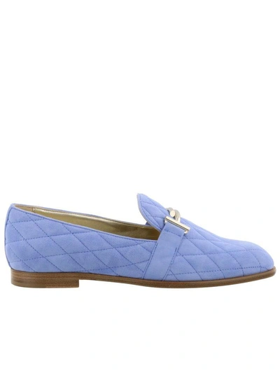 Tod's Double T Loafer In Light Blue