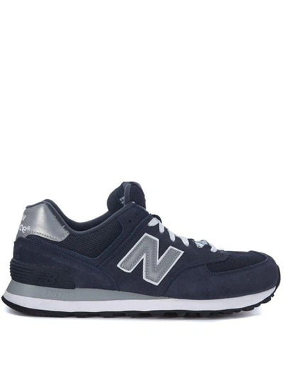 New Balance Sneaker  574 In Suede And Blue Navy Mesh Fabric