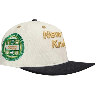 Post Cream/black New York Knicks Album Cover Snapback Hat