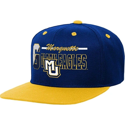 Mitchell & Ness Kids' Youth  Navy Marquette Golden Eagles Varsity Letter Snapback Hat In Royal