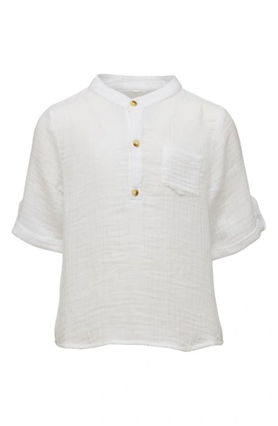 Snapper Rock Kids' Frankie Cotton Gauze Shirt In White