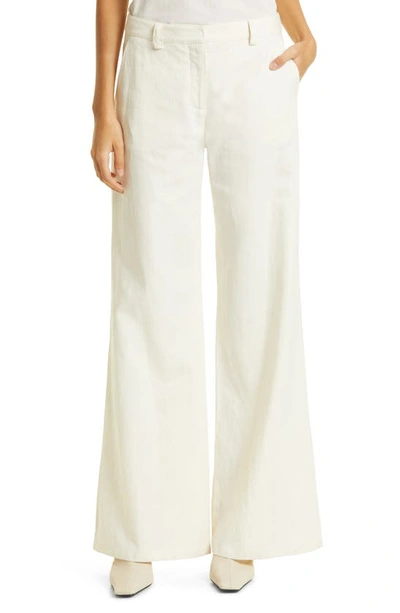 Twp The Howard Flat Front Flare Pants In Bone