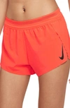 Nike Aeroswift Running Shorts In Bright Crimson/ Black