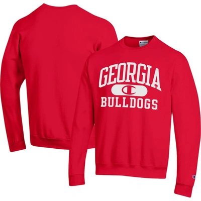 Champion Red Georgia Bulldogs Arch Pill Sweatshirt