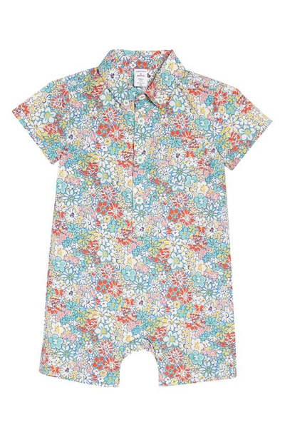 Nordstrom Babies' Matching Family Moments Cotton Poplin Romper In Blue Fair Wildflowers