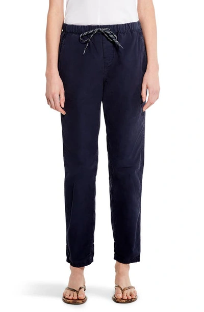 Nic + Zoe Relaxed Cotton Poplin Drawstring Pants In Dark Indigo