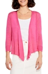Nic + Zoe 4-way Convertible Linen Blend Cardigan In Shocking Pink