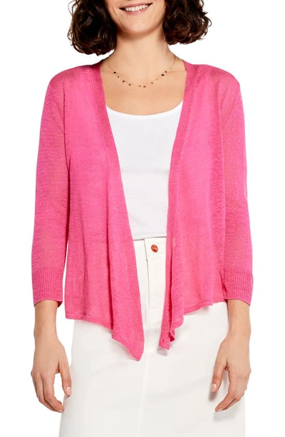 Nic + Zoe 4-way Convertible Linen Blend Cardigan In Shocking Pink