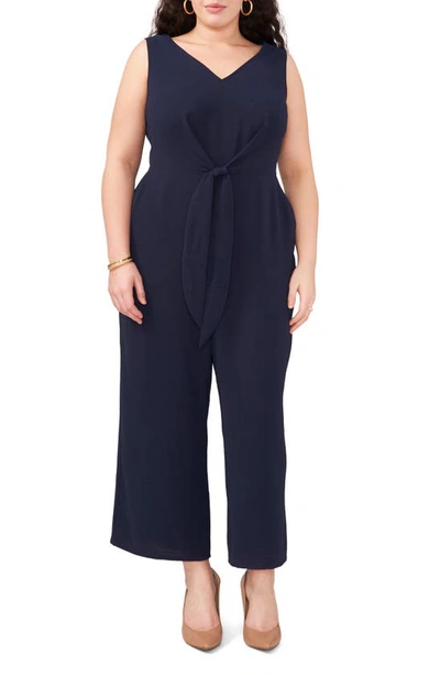 Vince Camuto Tie Front Wide Leg Jumpsuit In Classic Navy