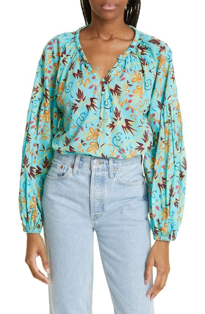 A.l.c Capri Floral Print Blouse In Green