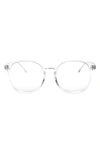 Fifth & Ninth 55mm Ruby Round Blue Light Blocking Glasses In Metallic