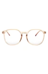 Fifth & Ninth 55mm Ruby Round Blue Light Blocking Glasses In Gold