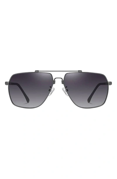 Fifth & Ninth East 62mm Polarized Aviator Sunglasses In Black/ Black