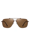 Fifth & Ninth East 62mm Polarized Aviator Sunglasses In Brown