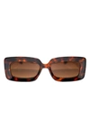 Fifth & Ninth River 51mm Polarized Rectangular Sunglasses In Brown