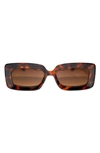 Fifth & Ninth River 51mm Polarized Rectangular Sunglasses In Torte/ Brown