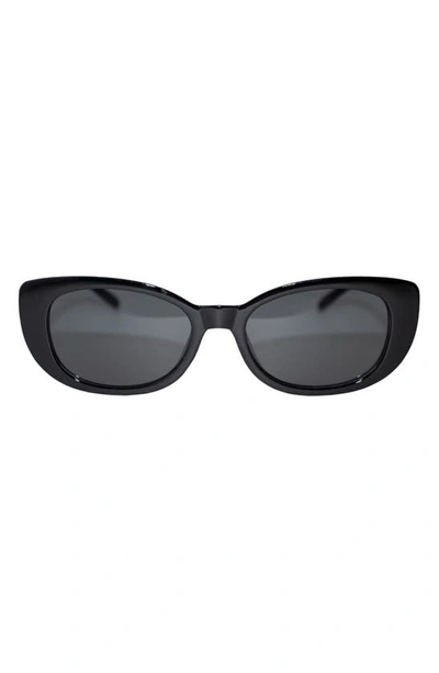 Fifth & Ninth Dolly 68mm Oversize Polarized Oval Sunglasses In Black/ Black