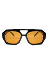 Fifth & Ninth Ryder 57mm Polarized Aviator Sunglasses In Black/ Orange