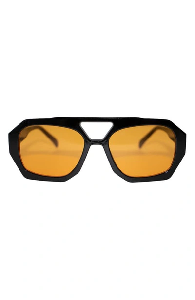 Fifth & Ninth Ryder 57mm Polarized Aviator Sunglasses In Black/ Orange