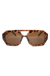 Fifth & Ninth Ryder 57mm Polarized Aviator Sunglasses In Torte/ Brown