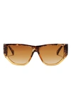 Fifth & Ninth Ash 56mm Polarized Geometric Sunglasses In Brown