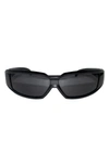 Fifth & Ninth Ford 59mm Polarized Wraparound Sunglasses In Black/ Black