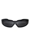 Fifth & Ninth Ford 59mm Polarized Wraparound Sunglasses In Black