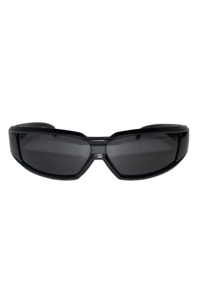 Fifth & Ninth Ford 59mm Polarized Wraparound Sunglasses In Black
