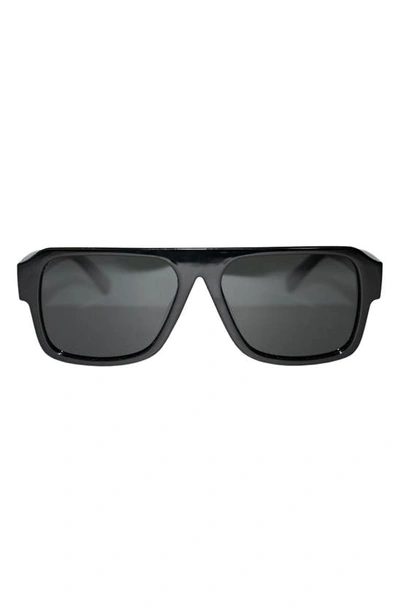 Fifth & Ninth Lennon 68mm Polarized Square Sunglasses In Black