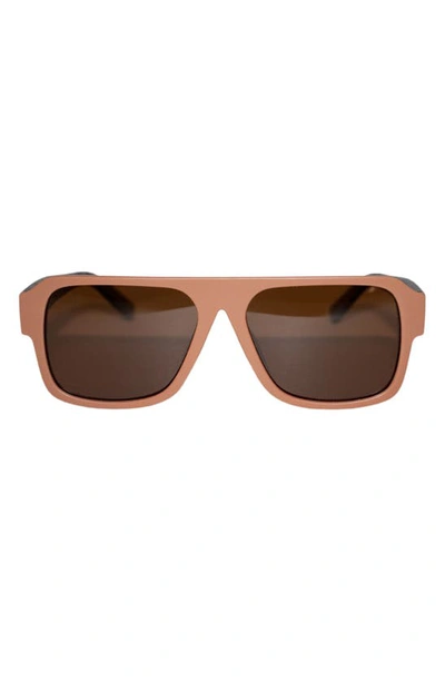 Fifth & Ninth Lennon 68mm Polarized Square Sunglasses In Tan Torte/ Brown