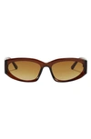 Fifth & Ninth Shea 59mm Polarized Gradient Oval Sunglasses In Brown/ Brown