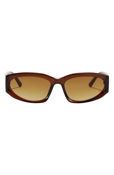 Fifth & Ninth Shea 59mm Polarized Gradient Oval Sunglasses In Brown/ Brown