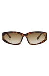 Fifth & Ninth Shea 59mm Polarized Gradient Oval Sunglasses In Torte/ Brown