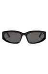 Fifth & Ninth Shea 59mm Polarized Gradient Oval Sunglasses In Black/ Black