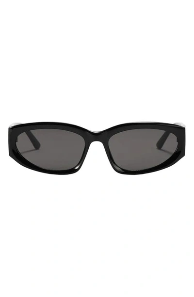 Fifth & Ninth Shea 59mm Polarized Gradient Oval Sunglasses In Black/ Black