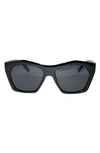 Fifth & Ninth Clara 50mm Polarized Small Geometric Sunglasses In Black