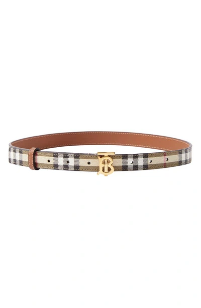 Burberry Check Belt In Gold