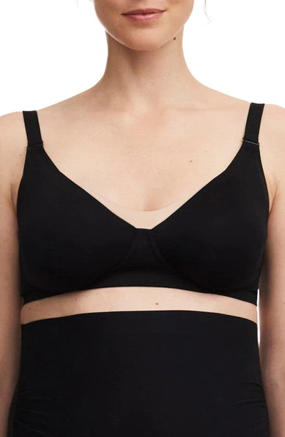 Chantelle Lingerie Pure Wireless Unlined Maternity/nursing Bra In Black-11