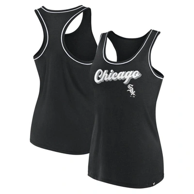 Fanatics Branded Black Chicago White Sox Wordmark Logo Racerback Tank Top