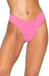 Skims Stretch Cotton Dipped Thong In Pink