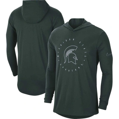 Nike Green Michigan State Spartans Campus Tri-blend Performance Long Sleeve Hooded T-shirt
