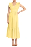 Maggy London V-neck Sleeveless Solid Maxi Dress In Snap Dragon
