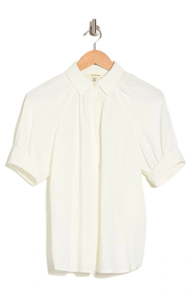 Max Studio Textured Puff Sleeve Blouse In White