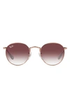 Ray Ban Junior 44mm Round Sunglasses In Rose Gold